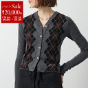 GANNI ガニー カーディガン Fine Merino Jacquard Cardigan K2284 レディース ロゴ アーガイル柄 ニット ウール Vネッ...