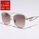 【7/13-7/15限定・最大2万円OFFクーポン配布中】PRADA プラダ サングラス SPR 57YS レディース ポリゴン型 メタルフレーム 細フレーム トライアングルロゴ アイウェア フルリム クリングスタイプ ZVN-3D0/PALE-GOLD【箱B】