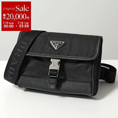 【7/13-7/15限定・最大2万円OFFクーポン配布中】PRADA プラダ スマートフォンケース 2ZH108 2DMH メンズ レディース ReNylon サフィアーノレザー ショルダーストラップ付き スマホケース ショルダーバッグ ポシェット ネックポーチ 鞄 F0002/NERO