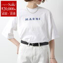 【7/13-7/15限定・最大2万円OFFクーポン配布中】MARNI マルニ Tシャツ HUMU0223HP USCX51 レディース 半袖 カットソー ロゴT コットン クルーネック SLW01/LILY-WHITE MU0223HPUSCX51SLW01