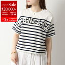 MONCLER モンクレール 半袖 ニット GIROCOLLO TRICOT 9C00006 M1367 レディース セーター カットソー ボーダー ロゴパッチ...