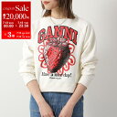 【7/13-7/15限定・最大2万円OFFクーポン配布中】GANNI ガニー スウェットシャツ Isoli Raglan Strawberry Sweatshirt T3764 3581 レディース トレーナー 裏起毛 クルーネック ロゴ 115/Vanilla-Ice【po_sannn】