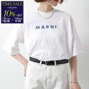 【7/28-9:59迄10%OFFクーポン対象】MARNI マルニ Tシャツ HUMU0223HP USCX51 レディース 半袖 カットソー ロゴT コットン クルーネック SLW01/LILY-WHITE MU0223HPUSCX51SLW01【cp_ten】
