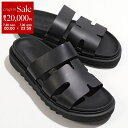 【7/30限定・最大2万円OFFクーポン配布中】ZEUS ゼウス サンダル 22207 メンズ レザー コンフォート スライドサンダル ボリュームソール シュー...