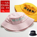 【8/1〜3限定・最大2万円OFFクーポン配布中】MARNI KIDS マルニ キッズ バケットハット M01458 M00J2 ガールズ コットン ロゴ 刺繍...