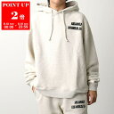 ASKYURSELF アスクユアセルフ パーカー CONTRAST INSERT HOODIE メンズ フーディー プルオーバー スウェット コットン ロゴ 長袖 セットアップ可能 MELANGE-CREAM
