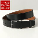 【8/15~18限定・最大2万円OFFクーポン配布中】J.M.WESTON ジェイエムウエストン ベルト 7035101SIP00 メンズ レザー ロゴ スクエアバックル ブラック×ブラウン