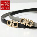【8/15~18限定・最大2万円OFFクーポン配布中】FERRAGAMO フェラガモ ナローベルト 230330 レディース リバーシブル レザー ガンチーニ 003/ASH-GREY/NERO
