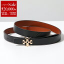 【8/15~18限定・最大2万円OFFクーポン配布中】TORY BURCH トリーバーチ ナローベルト LOGO BELT ロゴ 157857 レディース ダブルT レザー リバーシブル BLACK/001