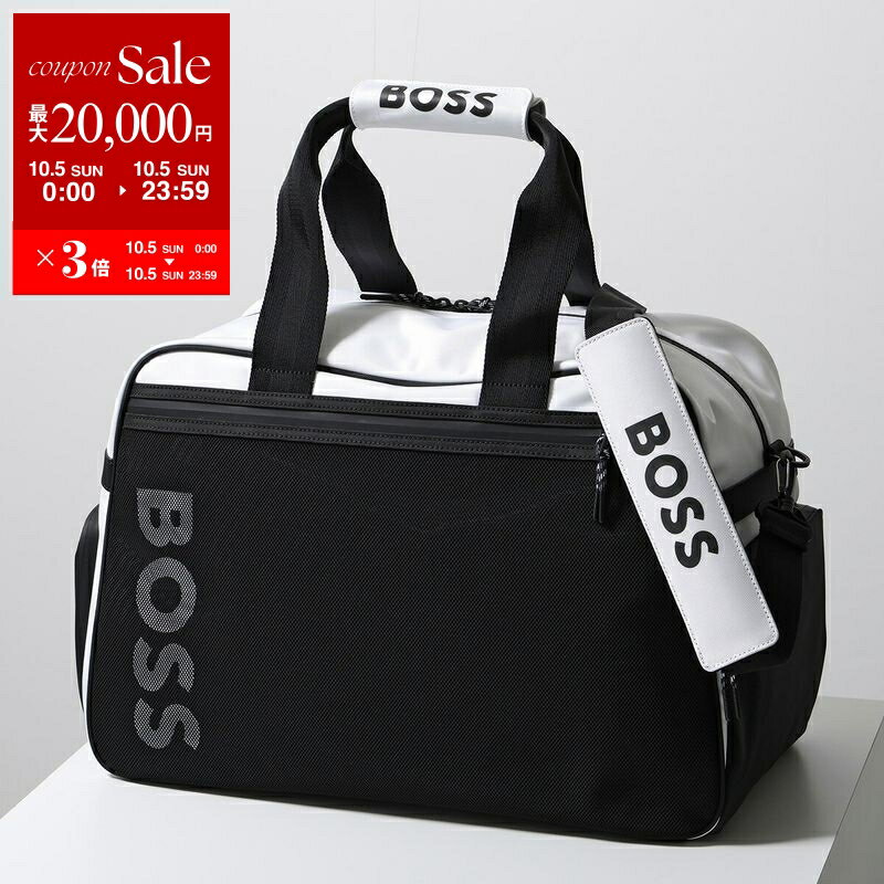 HUGO BOSS ボストンバッグ HUGO BOSS (ヒューゴボス) レザー モノグラム ストラップ付