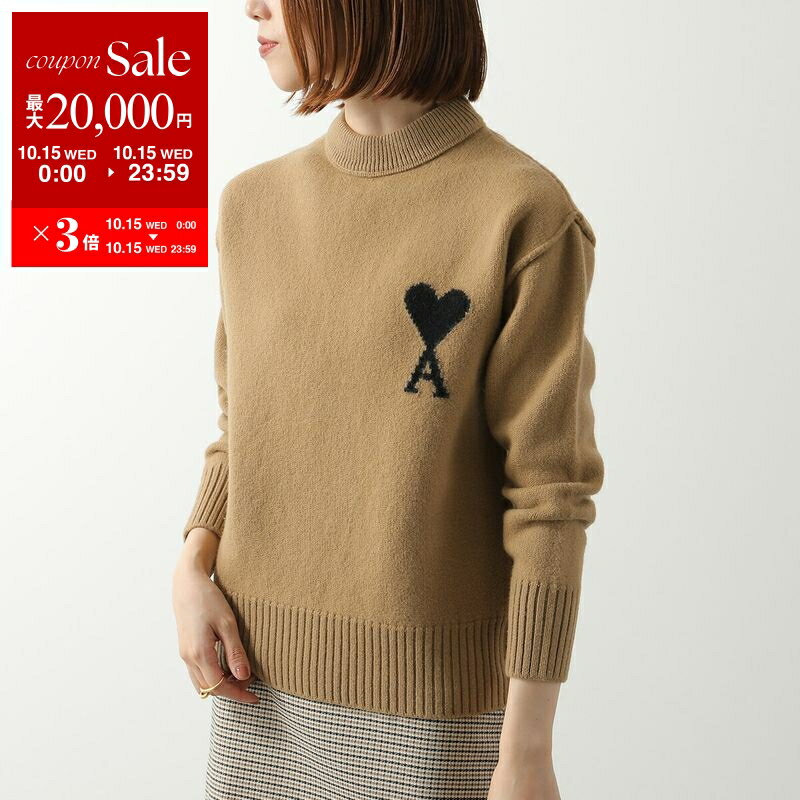 楽天インポートセレクトmuseeami paris アミパリス ニット Ami De Coeur UKS838 018 レディース 長袖 セーター クルーネック ウール ハートロゴ 288/CAMEL-NOIR