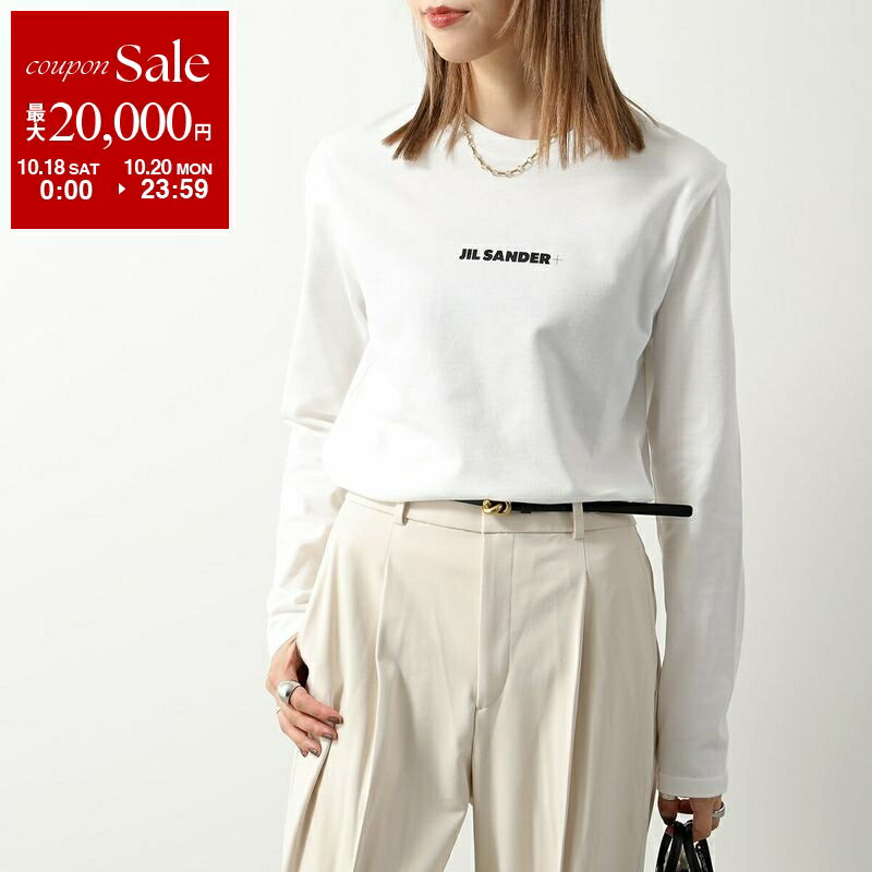 【10/18～10/20限定・最大2万円OFFクーポン配布中】JIL SANDER+ ジルサンダー プラス 長袖 Tシャツ J40GC0117 J20103 レディース コットン ロゴT ロンT カットソー クルーネック 102/PORCELAINのサムネイル