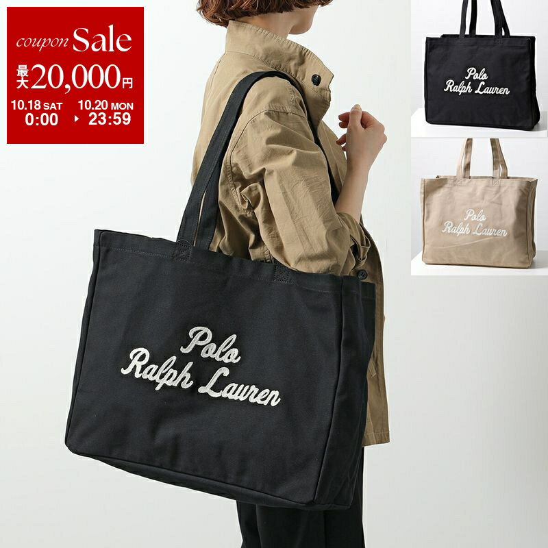 【10/18～10/20限定・最大2万円OFFクーポン配布中】Polo Ralph Lauren ポロラルフローレン トートバッグ 405962436 レディース エンブロイダリー キャンバス トート ロゴ刺繍 鞄 カラー2色