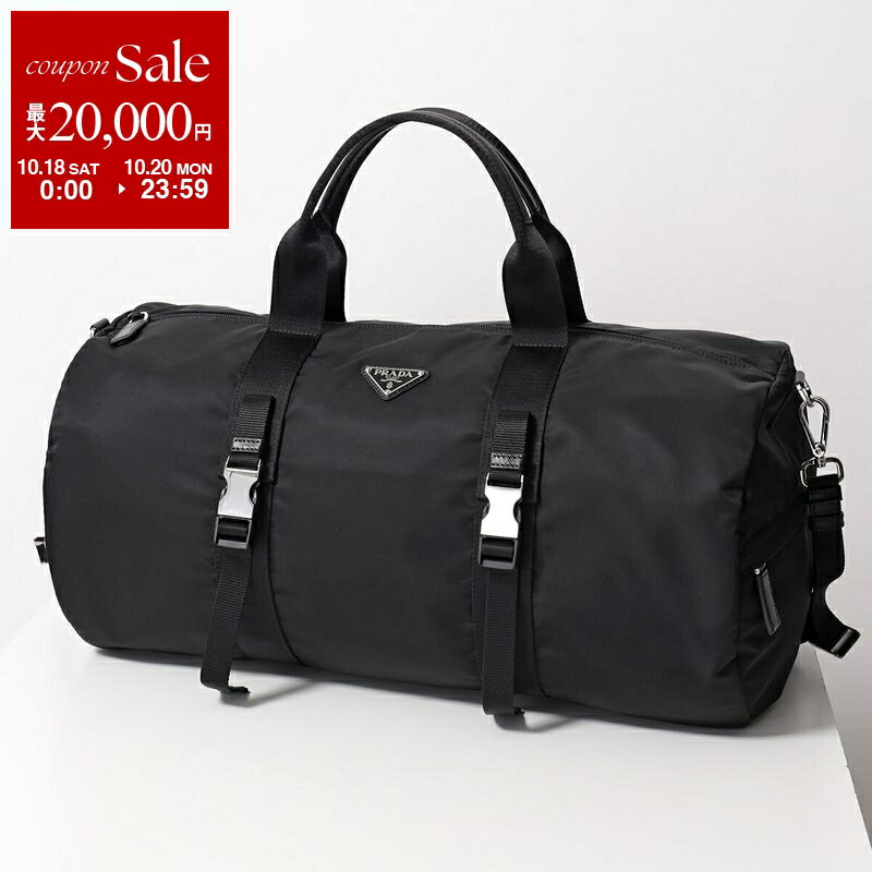 【10/18～10/20限定・最大2万円OFFクーポン配布中】PRADA プラダ ボストンバッグ 2VC015 2DMG メンズ ダッフルバッグ トライアングルロゴ ナイロン サフィアーノ F0002/NERO