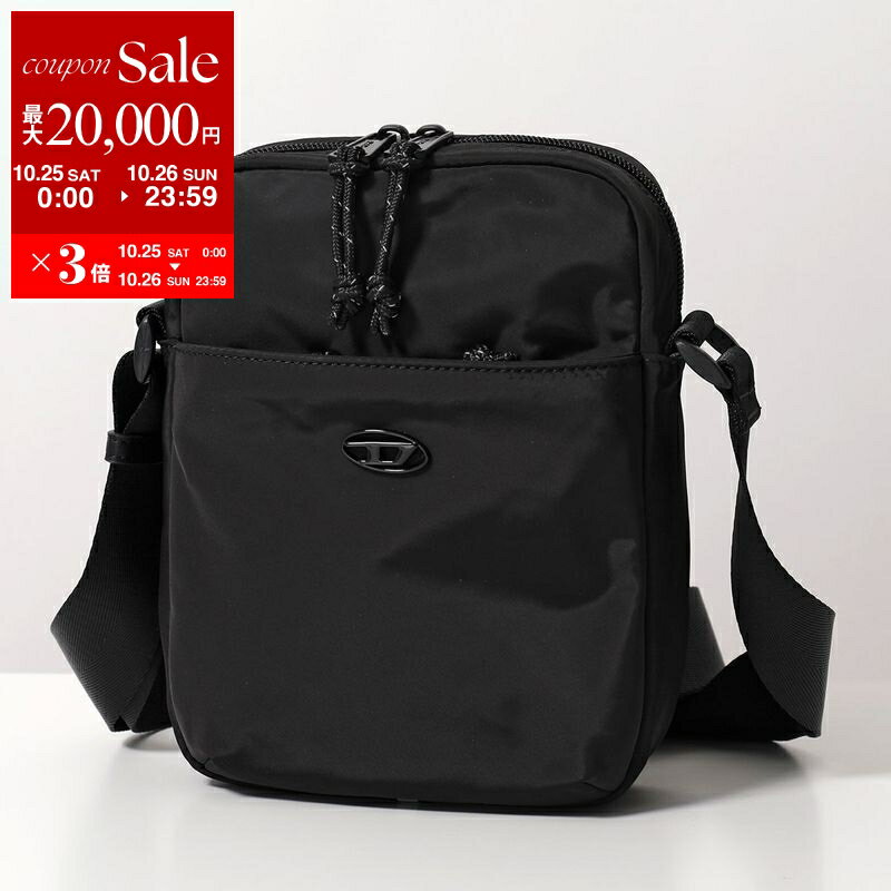 〔DIESEL 〕ディーゼルブラック2YK 極美品 円形ショルダーバッグ 黒 ディーゼル DIESEL ショルダーバッグ デニム 三日月型 ロゴ 黒