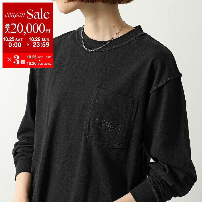 楽天インポートセレクトmusee【10/25-26限定・最大2万円OFFクーポン配布中】MM6 エムエムシックス メゾンマルジェラ カットソー S52NH0032 M20050 レディース インサイドアウト 長袖 クルーネック ロゴ S52NH0032M20050900【dc_kikaku】