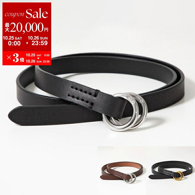 【10/25-26限定・最大2万円OFFクーポン配布中】J&M DAVIDSON ジェイアンドエム デヴィッドソン ベルト DOUBLE RING 20MM BDRG-0XX-AN20 レディース ダブルリング レザー ナローベルト カラー3色【dc_kikaku】