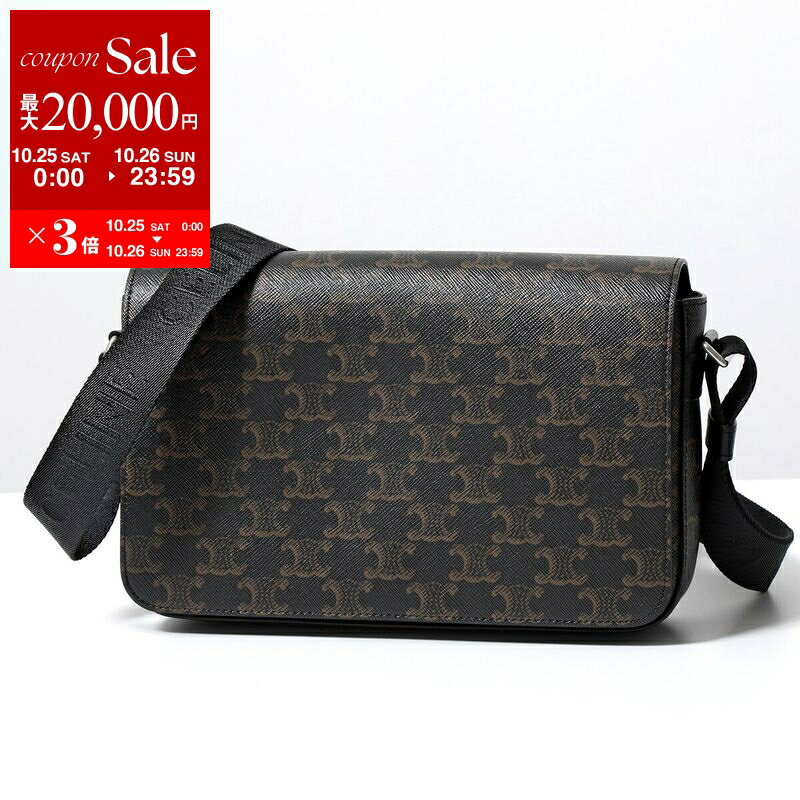 CELINE メッセンジャーバッグ ブラック/ブラウン セリーヌ ショルダーバッグ スモールメッセンジャートリオンフ