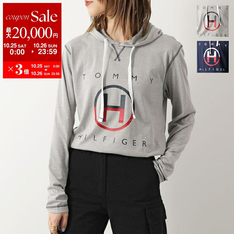 【10/25-26限定・最大2万円OFFクーポン配布中】TOMMY HILFIGER トミー ヒルフィガー パーカー 09T4147 レディース プルオーバー 長袖 フーディー ロゴ コットンブレンド カラー2色【dc_kikaku】