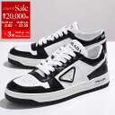 【10/25-26限定・最大2万円OFFクーポン配布中】PRADA プラダ スニーカー 1E792M 3LKG レディース ローカット ダウンタウン レザー トライアングルロゴ シューズ 靴 F0964/BIANCO-NERO 【35.5】【dc_kikaku】