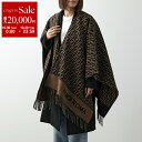 【10/30限定・最大2万円OFFクーポン配布中】FENDI フェンディ ポンチョ FXX723 AQCW レディース フリンジ ケープ カシミヤ混ウール FFロゴ ズッカ柄 F0QE1/TOBACCO
