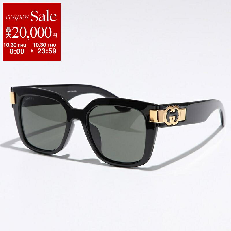 【10/30限定・最大2万円OFFクーポン配布中】GUCCI グッチ サングラス GG1690SK レディース ウェリントン型 フルリム GGメタルロゴ セルフレーム アイウェア 001/BLACK-BLACK-GREY