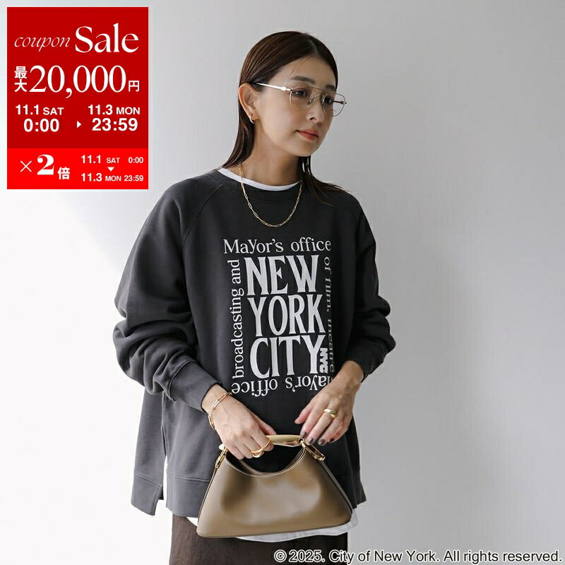楽天インポートセレクトmusee【11/1～11/3限定・最大2万円OFFクーポン配布中】GOODROCKSPEED グッドロックスピード トレーナー 25NYC210W レディース NYC エヌワイシー Mayor’s office スウェット 長袖 クルーネック コットン チャコールグレー