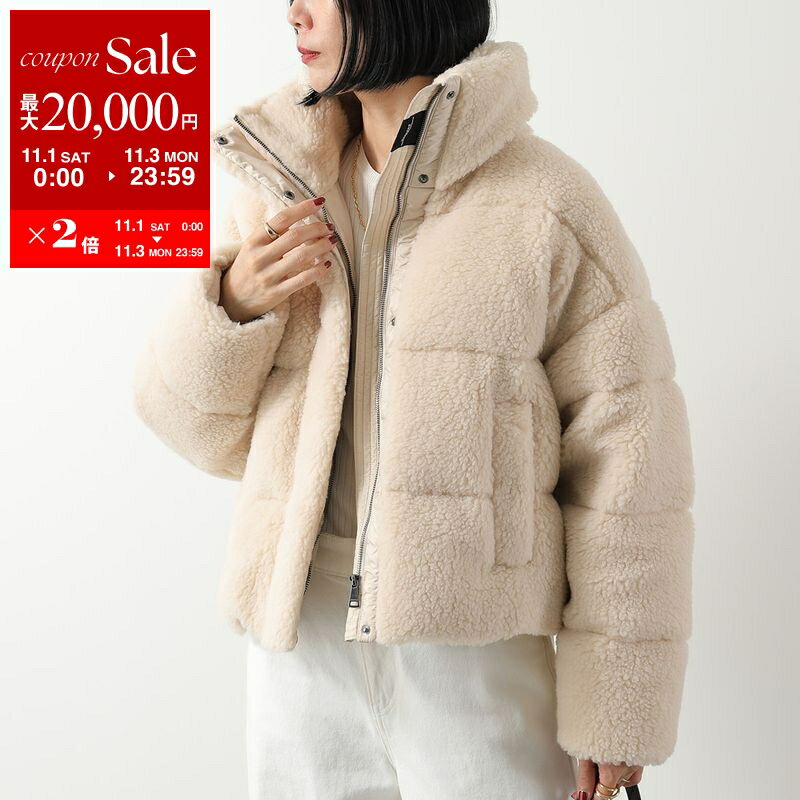 楽天インポートセレクトmusee【11/1～11/3限定・最大2万円OFFクーポン配布中】WEEKEND MAX MARA ウィークエンド マックスマーラ ダウンジャケット ALFREDO アルフレド レディース ボア ハイネック ロゴ 001