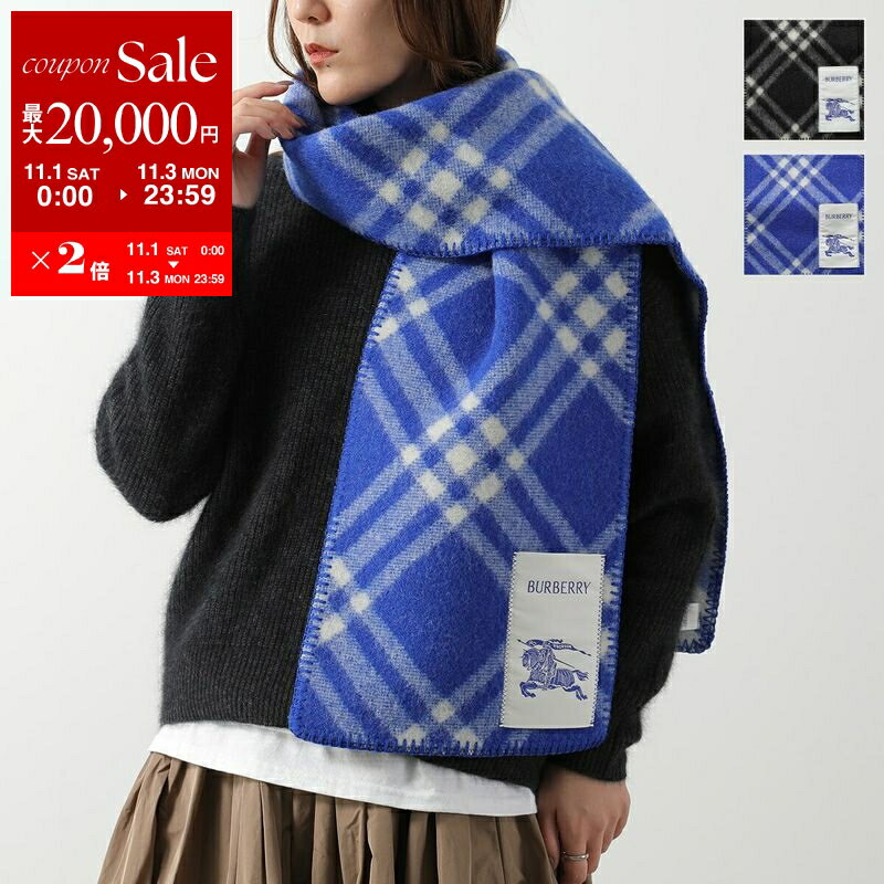 【11/1～11/3限定・最大2万円OFFクーポン配布中】BURBERRY バーバリー マフラー MU TRI BAR CHK WO SCF 8114301 8114302 レディース メンズ ウール チェック柄 カラー2色のサムネイル