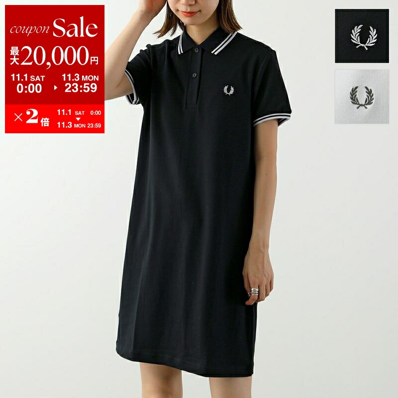楽天インポートセレクトmusee【11/1～11/3限定・最大2万円OFFクーポン配布中】FRED PERRY フレッドペリー ワンピース TWIN TIPPED FRED PERRY DRESS D3600 レディース 半袖 ポロシャツ 鹿の子 アイコン刺繍 カラー2色