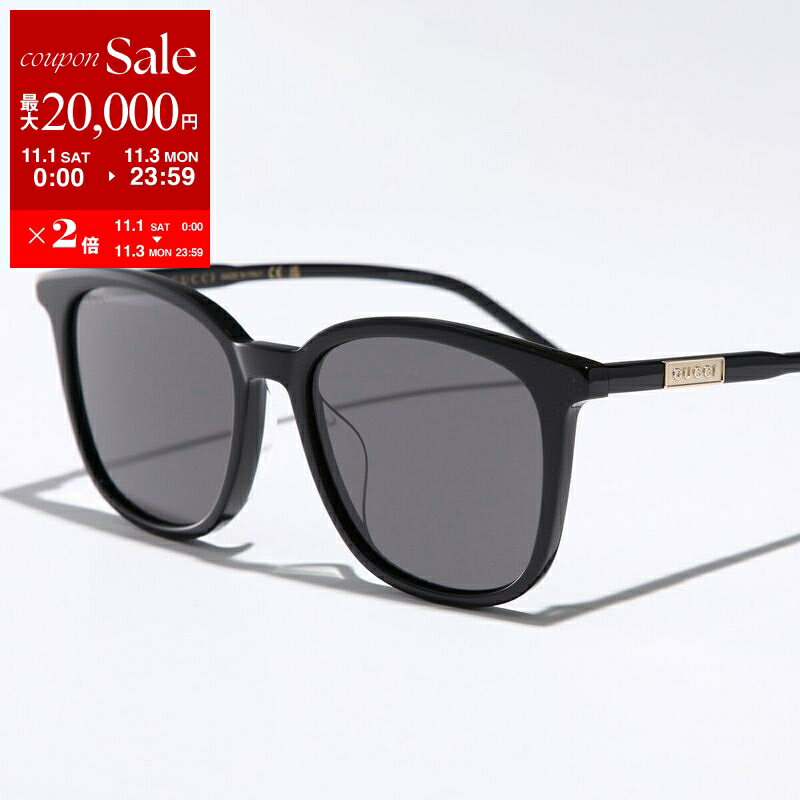 【11/1～11/3限定・最大2万円OFFクーポン配布中】GUCCI グッチ サングラス GG1158SK レディース ウェリントン型 フルリム セルフレーム メタルロゴ アイウェア 001/BLACK-BLACK-GREY