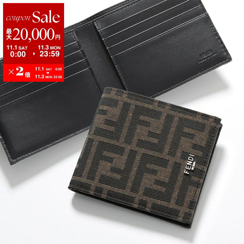 FENDI　二つ折り 財布　ズッカ柄　オールドフェンディ　コンパクトウォレット FENDI フェンディ ズッカ柄 二つ折り財布（小銭入れあり