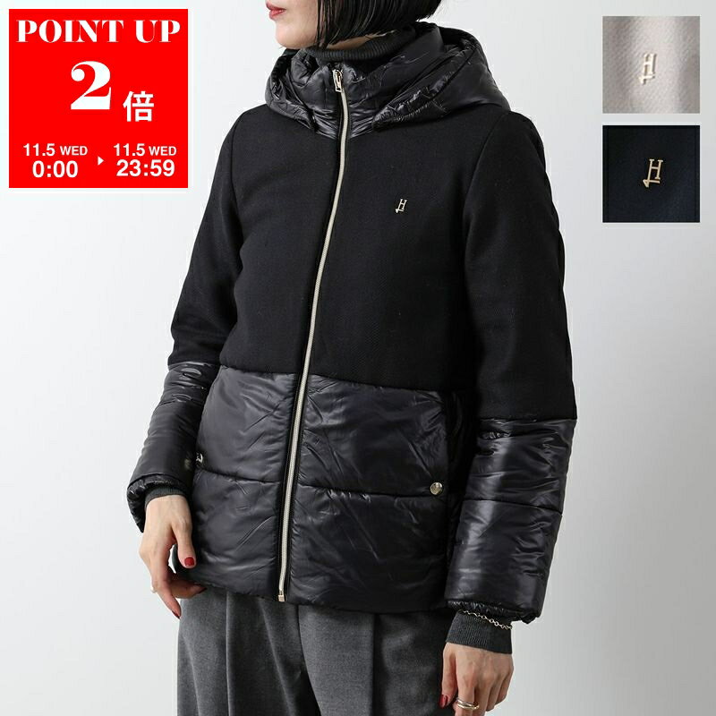 HERNO KIDS ヘルノ キッズ エコダウンジャケット GI000085G 33344 レディース ガールズ Hロゴメタル スタンドカラー フード付き 切替 カラー3色 GI000085G333449300のサムネイル