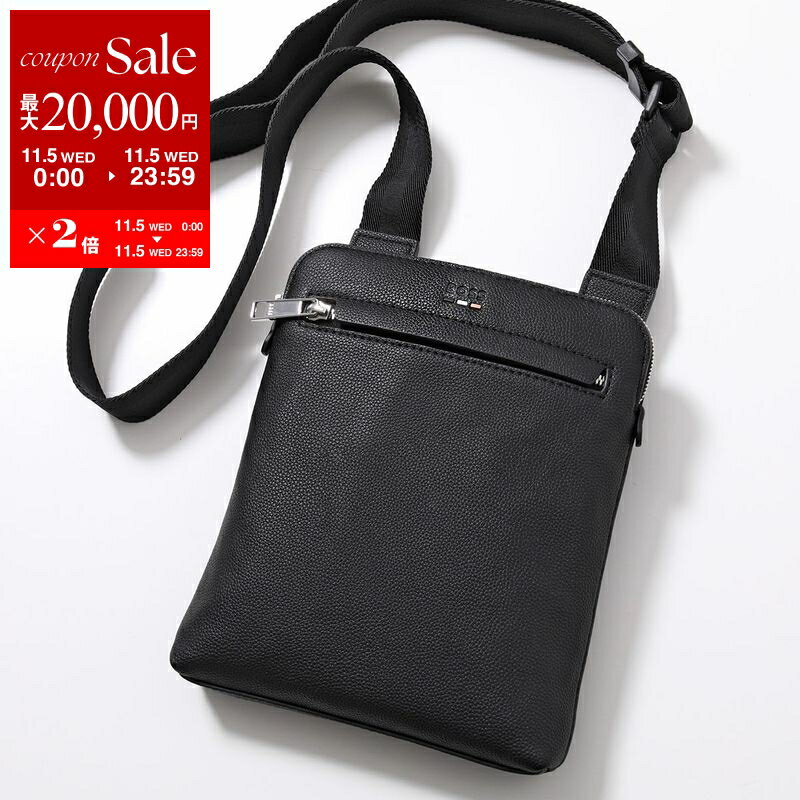 【11/5限定・最大2万円OFFクーポン配布中】HUGO BOSS BLACK ヒューゴボス ショルダーバッグ RAY_S_ZIP_ENV 50536477 メンズ エンベロープバッグ フェイクレザー 鞄 001【dc_kikaku】