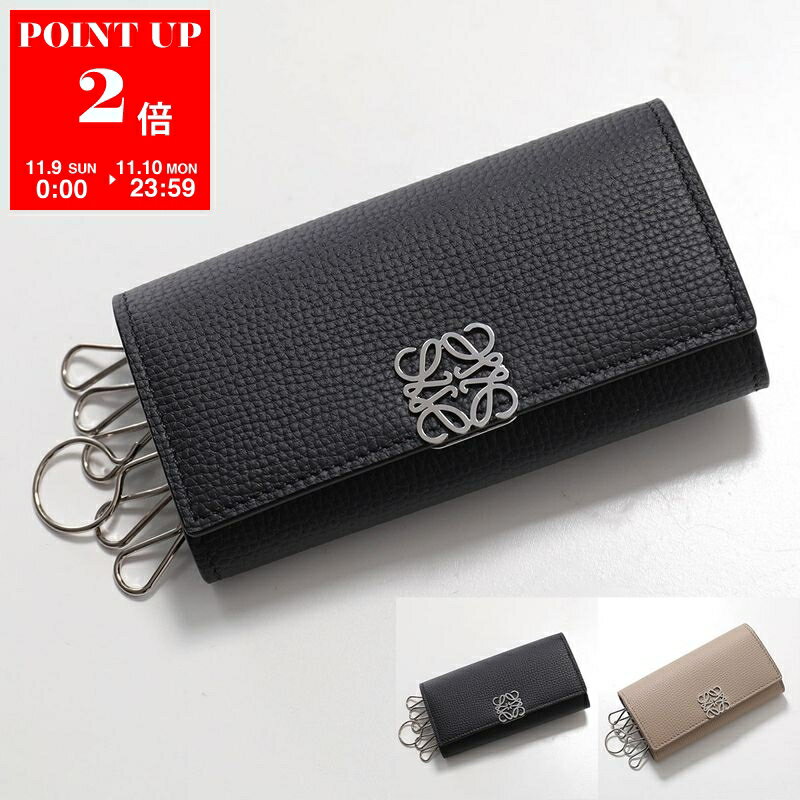 LOEWE ロエベ キーケース ANAGRAM アナグラム C821K92X01 レディース メンズ レザー 6連 メタルロゴ カラー2色