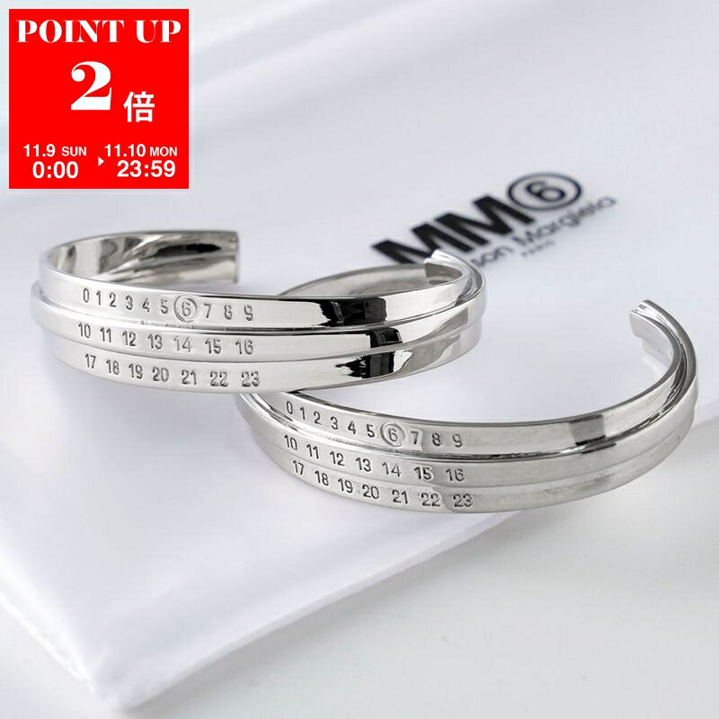 MM6 エムエムシックス メゾンマルジェラ バングル SM6UY0095 P6627 メンズ アクセサリー ブレスレット カフ ナンバリングロゴ カラー2色