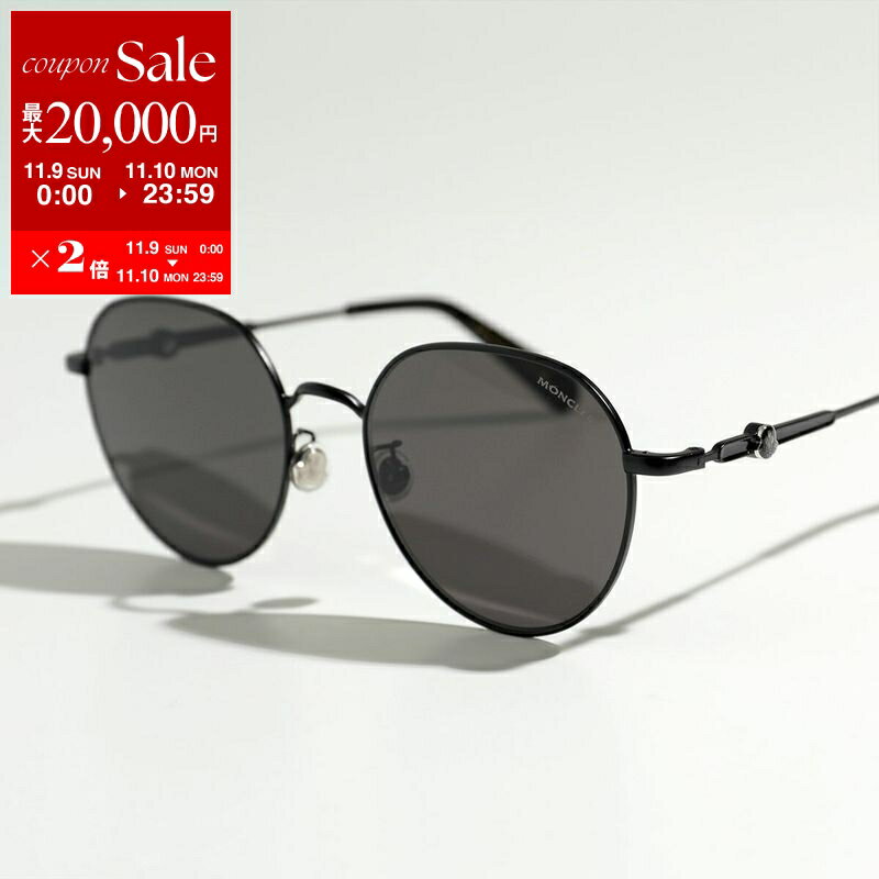 【11/9-11/10限定・最大2万円OFFクーポン配布中】MONCLER モンクレール サングラス ML0236K メンズ ラウンド型 カラーレンズ メタルロゴ メガネ 眼鏡 細フレーム メタルフレーム クリングスタイプ アイウェア カラー2色【dc_kikaku】