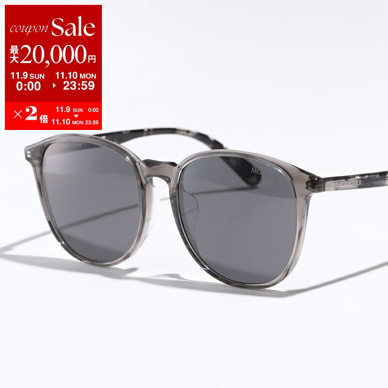 【11/9-11/10限定・最大2万円OFFクーポン配布中】MONCLER モンクレール サングラス ML0189F メンズ ウェリントンシェイプ ロゴ めがね 眼鏡 メガネ セルフレーム アイウェア UVカット アジアンフィット 01A【dc_kikaku】