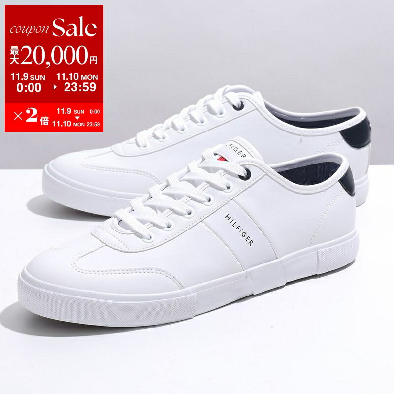 【11/9-11/10限定・最大2万円OFFクーポン配布中】TOMMY HILFIGER トミー ヒルフィガー スニーカー PANDORA2 メンズ ローカット フェイクレザー ロゴ 靴 WHITE-SY【dc_kikaku】