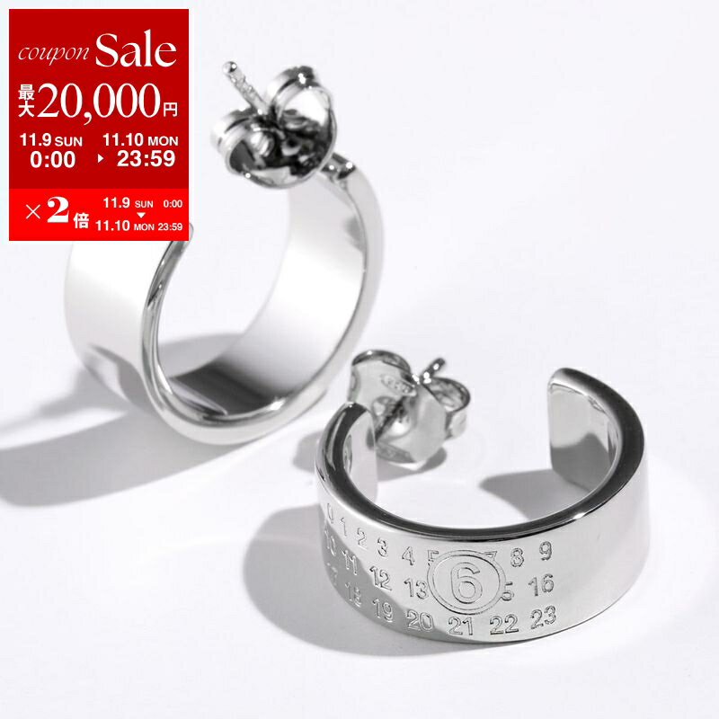 MM6 エムエムシックス メゾンマルジェラ フープピアス Numeric Minimal Signature ミニマル シグネチャー SM7VG0056 SV0310 メンズ ナンバリングロゴ 951 SM7VG0056SV0310951【dc_kikaku】