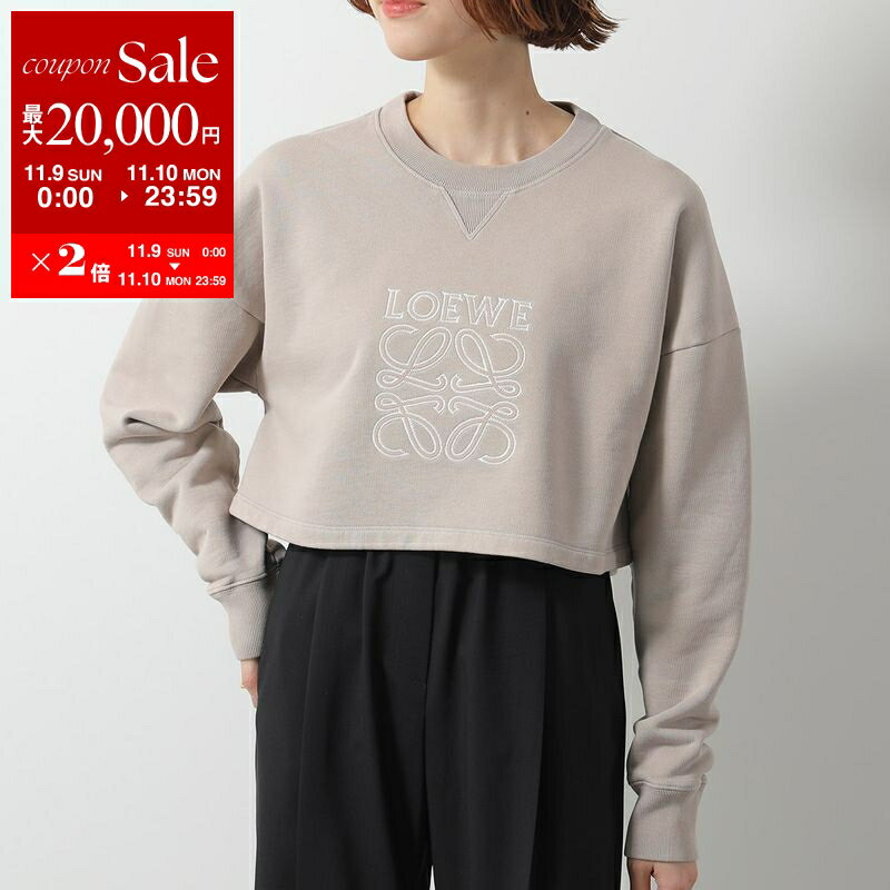 LOEWE ネイビー ロゴ クロップドスウェット 中古・古着通販】LOEWE