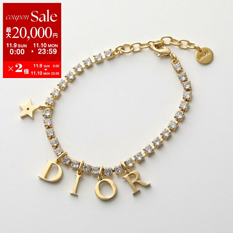 【11/9-11/10限定・最大2万円OFFクーポン配布中】Dior ディオール ブレスレット Diorevolution Bracelet ディオレボリューション B2692WOMCY レディース ロゴ スター 星 チェーン クリスタル装飾 アクセサリー 03S【dc_kikaku】