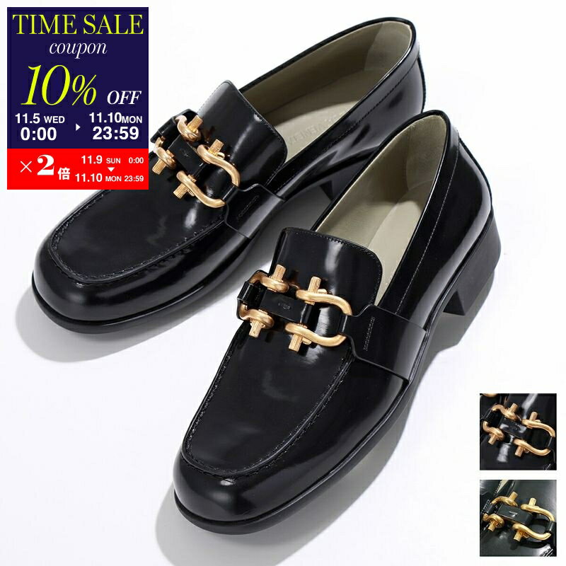 【11/10-23:59迄10％OFFクーポン対象】BOTTEGA VENETA ボッテガヴェネタ ローファー 708902 V28R0 レディース ムッシュローファー レザー シューズ 靴 カラー2色 708902V28R01000【cp_ten】のサムネイル