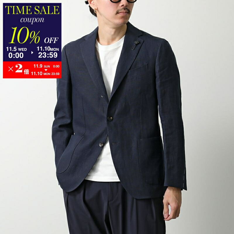 【11/10-23:59迄10％OFFクーポン対象】LARDINI ラルディーニ ジャケット JZ6000AQ EQSK62428 メンズ テーラードジャケット リネン JAPAN FIT ADVANCE ブートニエール付き 無地 850【cp_ten】