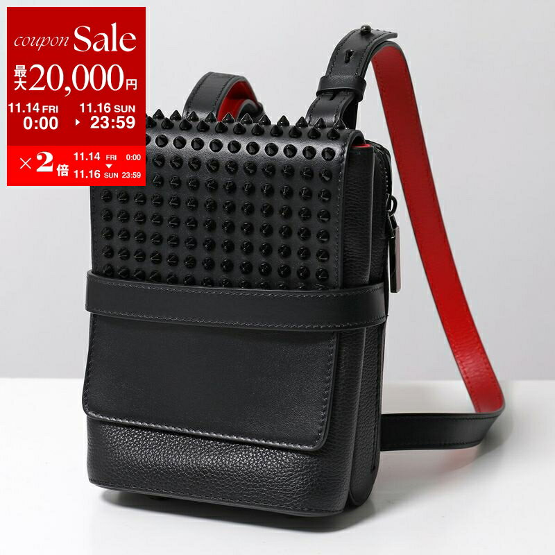 【11/14-11/16限定・最大2万円OFFクーポン配布中】Christian Louboutin クリスチャンルブタン ショルダーバッグ BENECH REPORTER ベネチ リポーター 1165000 メンズ レザー スパイク スタッズ 鞄 B049/BLACK 1165000B049(4)
