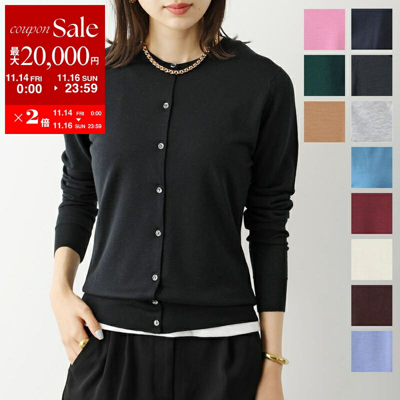 【11/14-11/16限定・最大2万円OFFクーポン配布中】JOHN SMEDLEY ジョンスメドレー ニット PANSY パンジー レディース SLIMFIT メリノウール クルーネック カーディガン ハイゲージ 無地 カラー12色のサムネイル