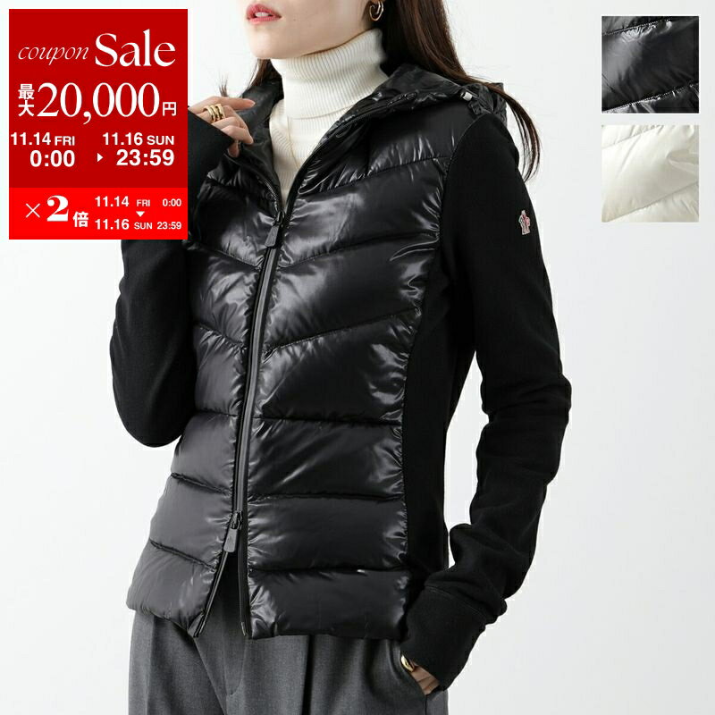 【11/14-11/16限定・最大2万円OFFクーポン配布中】MONCLER GRENOBLE モンクレール グルノーブル ブルゾン 8G00018 80093 レディース ナイロン×フリース 切替 ダウンジャケット フーテッド ロゴワッペン カラー2色