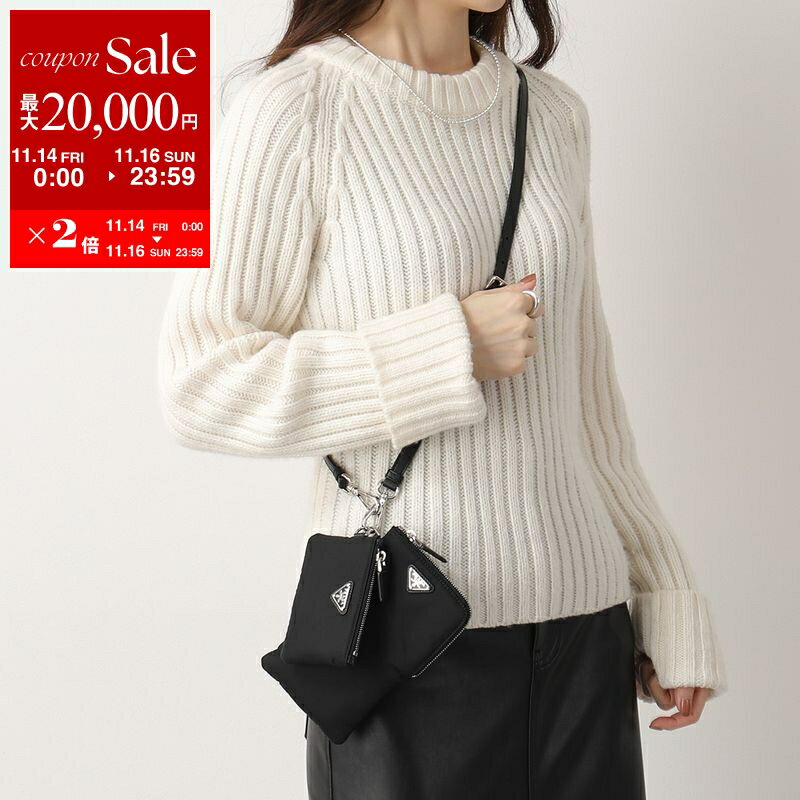 【11/14-11/16限定・最大2万円OFFクーポン配布中】PRADA プラダ ネックポーチ 2TT091 2DMI F0002 レディース 2個セット ナイロン フォンケース 小物入れ ネックストラップ付き 三角ロゴ金具プレート NERO(4)