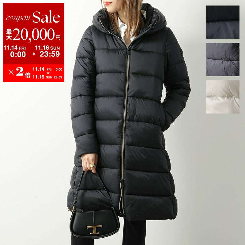 【11/14-11/16限定・最大2万円OFFクーポン配布中】SAVE THE DUCK セイブザダック エコダウン LYSA D40279W IRIS レディース フード付き 中綿ジャケット ロングコート ナイロン 撥水 カラー4色