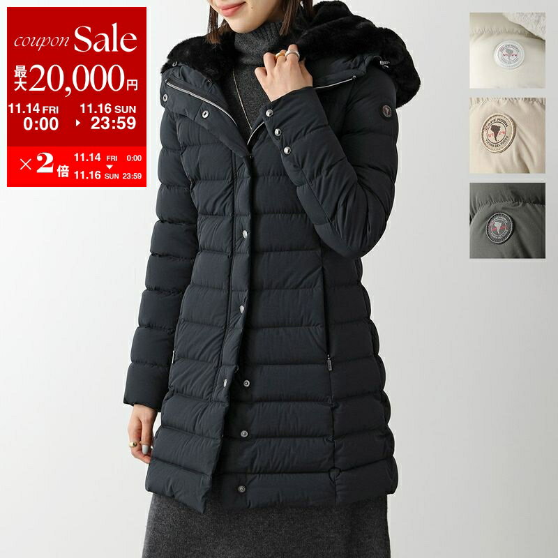 【11/14-11/16限定・最大2万円OFFクーポン配布中】CAPE HORN ケープホーン ダウンコート SANTACRUZ ECO FUR サンタクルス B2572 レディース ダウンジャケット フード付き エコファー 軽量 ロゴ カラー5色